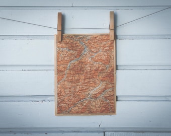 1903 Vintage Allgäu Alps Map