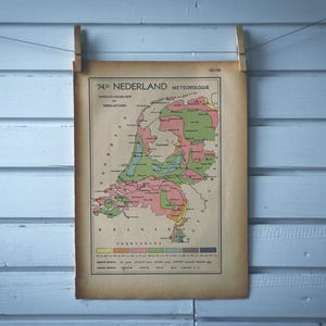 Carte des Pays-Bas vintage 1941