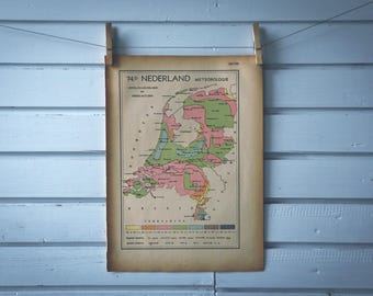 1941 Vintage Map of the Netherlands