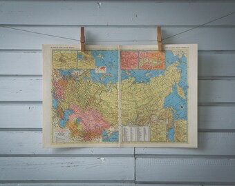 1957 Vintage Map of Russia