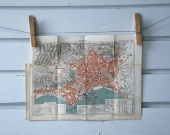 1891 Vintage Map of Naples