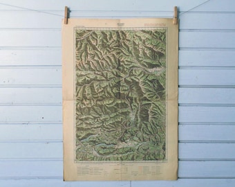1948 Vintage South Austria Map
