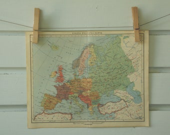 1951 Vintage Map of Europe