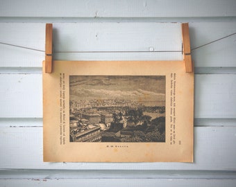 1894 Vintage Genoa Lithograph Illustration