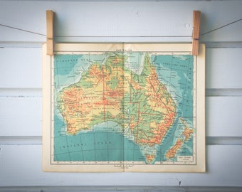 1956 Vintage Map of Australia