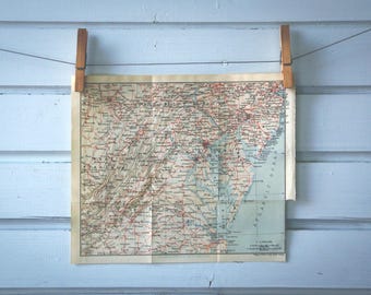 1904 Vintage South Mid-Atlantic Map