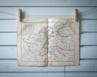 1859 Vintage Map of West & Central Europe in the 19th Century