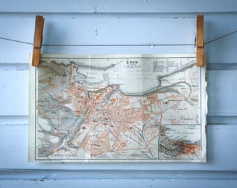 1909 Vintage Map of Oran