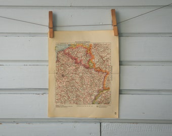 1932 Vintage Northeast France Map