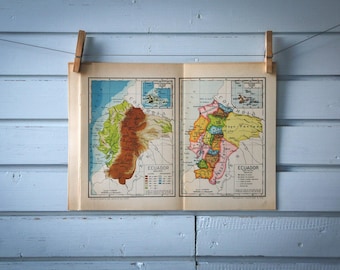 1946 Vintage Map of Ecuador