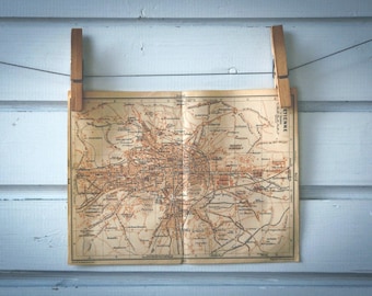 1910 Vintage Saint-Étienne Map