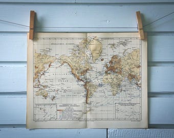 1907 Vintage World Seismology Map
