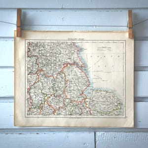 1907 Vintage Ost England Karte