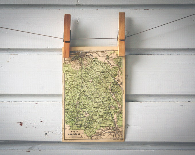 1908 Vintage Forest of Compiègne Map - Etsy