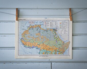 1967 Vintage North & Central Africa Map