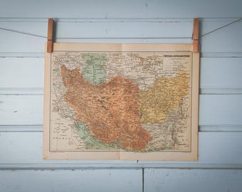 1937 Vintage Map of Iran