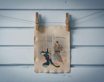 1904 Vintage Terakoya Scene Illustration