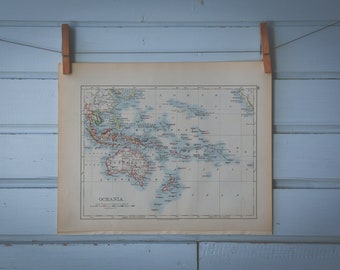 1901 Vintage Oceania Map