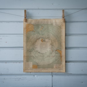 Carte vintage de l'Antarctique 1887