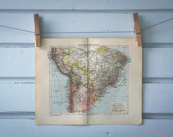 1932 Vintage Map of Brazil