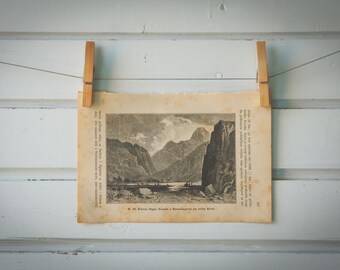 1894 Vintage Sfakia Mountains Lithograph Illustration