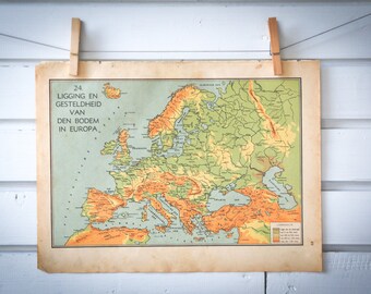 1941 Vintage Map of Europe