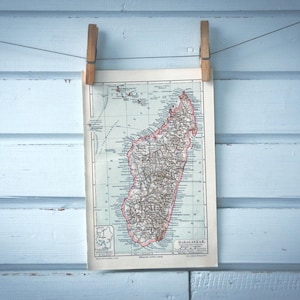 Carte de Madagascar vintage 1907