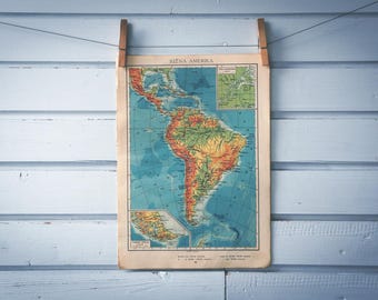 1958 Vintage South America Map
