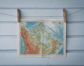 1965 Vintage Map of Canada