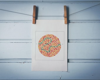 1986 Vintage Ishihara Color Test Plate
