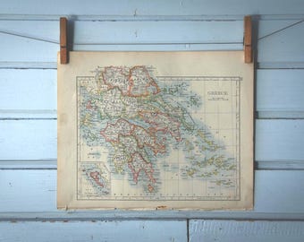 1892 Vintage Map of Greece