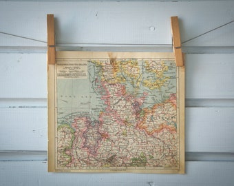 1929 Vintage Northwest Germany Map