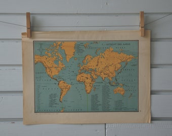 1941 Vintage World Map