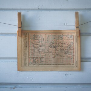 Carte du monde vintage 1921