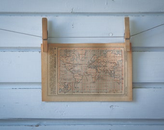 1921 Vintage World Map