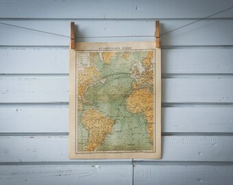 1887 Vintage Map of Atlantic Ocean