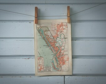 1907 Vintage Bremerhaven Map