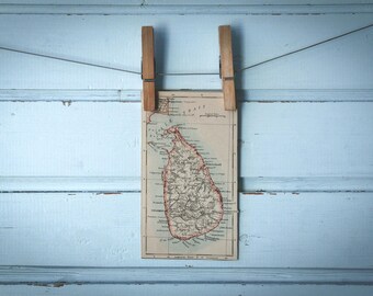 1895 Vintage Sri Lanka Map