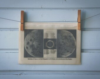 1909 Vintage Map of the Moon