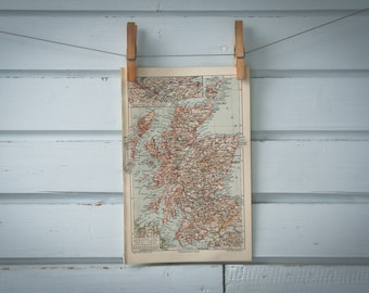 1907 Vintage Map of Scotland