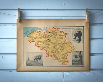 1941 Vintage Belgium Map