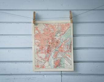 1907 Vintage Szczecin Map