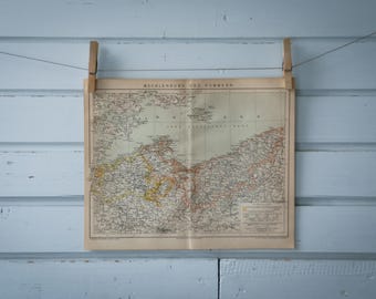 1887 Vintage North Germany & Poland Map