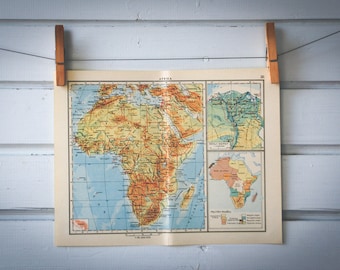 1956 Vintage Map of Africa