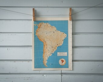 1957 Vintage South America Map