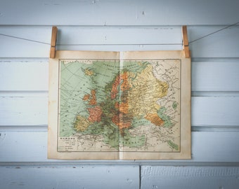 1928 Vintage Map of Europe