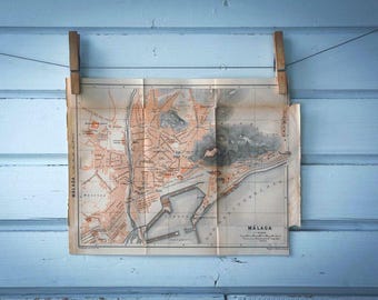 1901 Vintage Málaga Map
