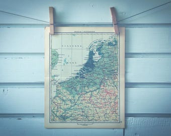 1959 Vintage Belgium & Netherlands Map