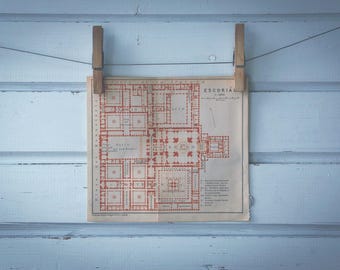 1901 Vintage Plan of El Escorial
