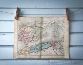 1860s Vintage Map of West Mediterranean in Classical Antiquity